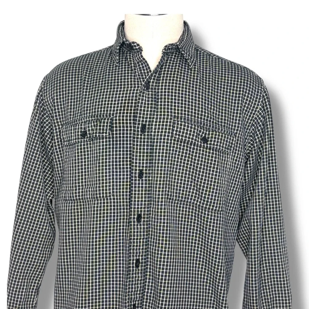 Polo Ralph Lauren Button Up Shirt Men L Whitfield Cotton Micro Check Long Sleeve